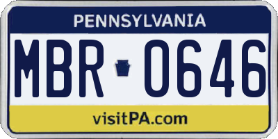 PA license plate MBR0646