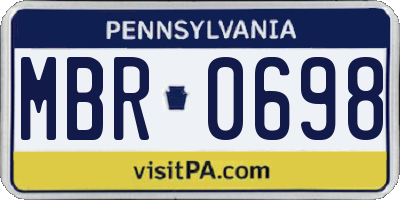 PA license plate MBR0698