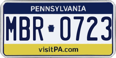 PA license plate MBR0723