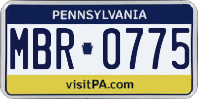 PA license plate MBR0775