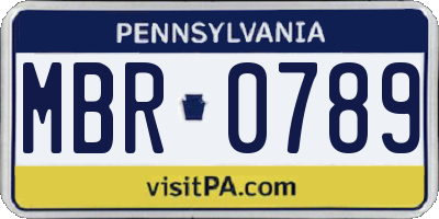 PA license plate MBR0789