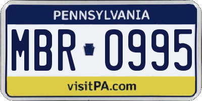 PA license plate MBR0995
