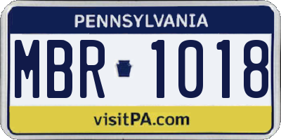 PA license plate MBR1018