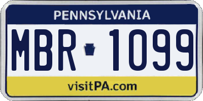PA license plate MBR1099