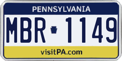 PA license plate MBR1149