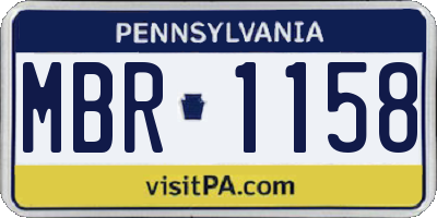 PA license plate MBR1158