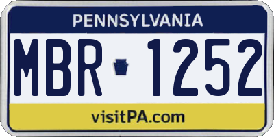 PA license plate MBR1252