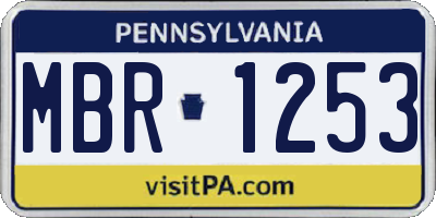 PA license plate MBR1253
