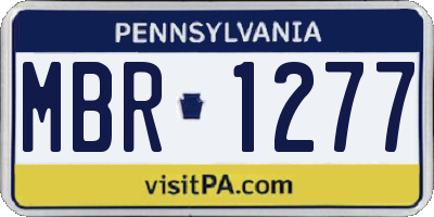PA license plate MBR1277