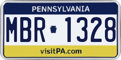 PA license plate MBR1328