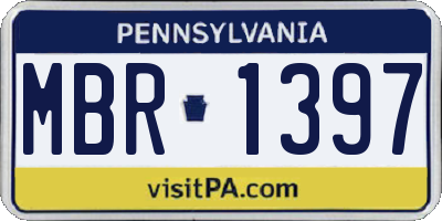 PA license plate MBR1397