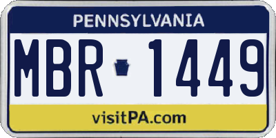 PA license plate MBR1449