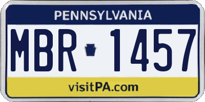 PA license plate MBR1457