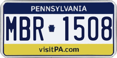 PA license plate MBR1508