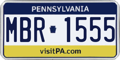 PA license plate MBR1555