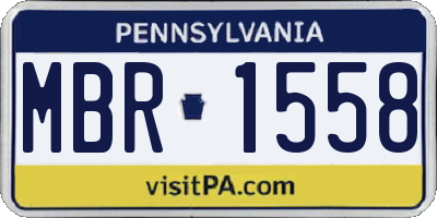 PA license plate MBR1558
