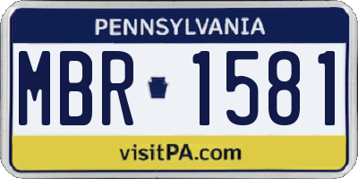 PA license plate MBR1581