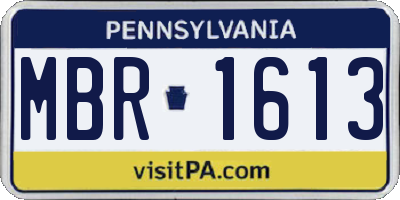 PA license plate MBR1613