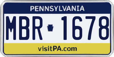PA license plate MBR1678