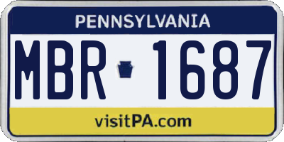 PA license plate MBR1687