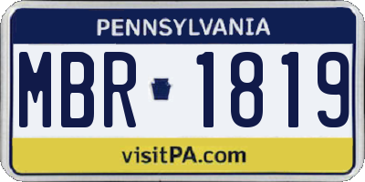 PA license plate MBR1819
