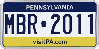 PA license plate MBR2011