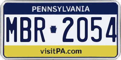 PA license plate MBR2054
