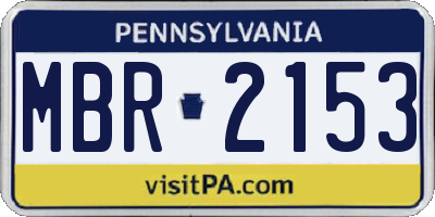 PA license plate MBR2153