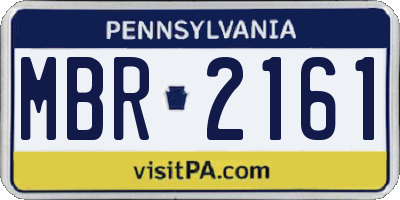 PA license plate MBR2161