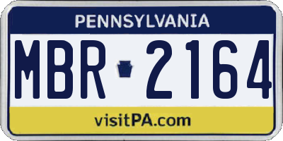 PA license plate MBR2164