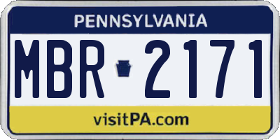 PA license plate MBR2171