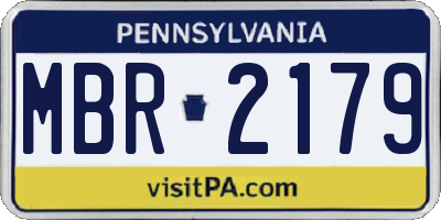 PA license plate MBR2179