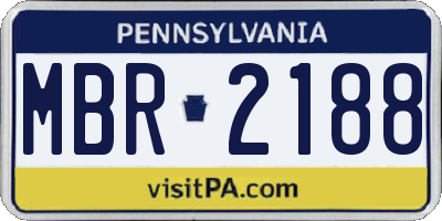 PA license plate MBR2188