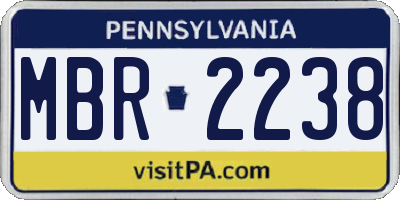 PA license plate MBR2238
