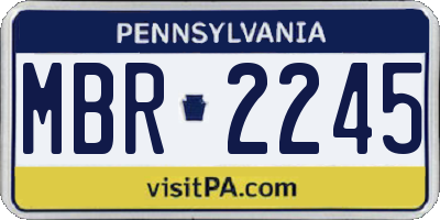 PA license plate MBR2245