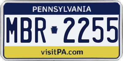 PA license plate MBR2255