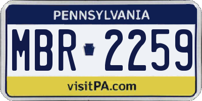 PA license plate MBR2259