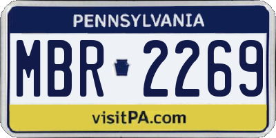 PA license plate MBR2269