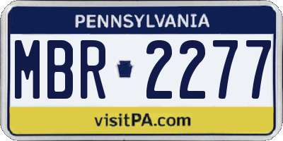 PA license plate MBR2277