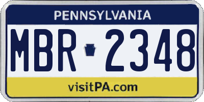 PA license plate MBR2348