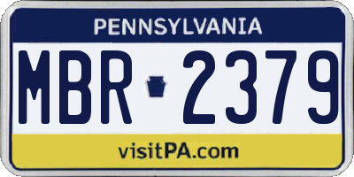 PA license plate MBR2379