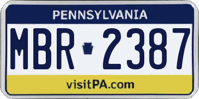 PA license plate MBR2387