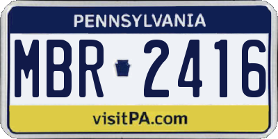 PA license plate MBR2416