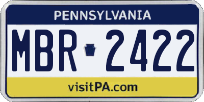 PA license plate MBR2422
