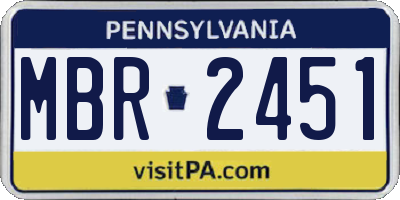 PA license plate MBR2451
