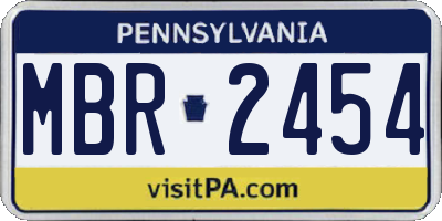 PA license plate MBR2454