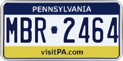 PA license plate MBR2464