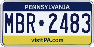 PA license plate MBR2483