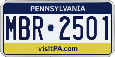 PA license plate MBR2501