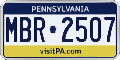 PA license plate MBR2507